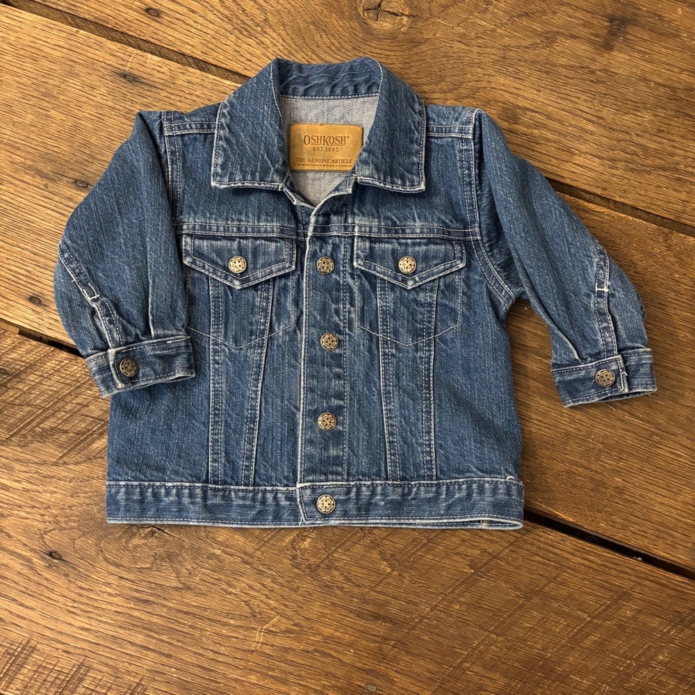 OshKosh 18mo Jean Jacket Snap Closure Front Chest Pockets